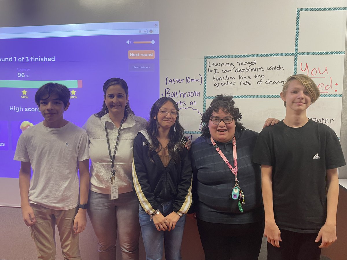 Happy to announce my second place finish 🥈in the fact fluency warm up for math in 8th grade!  Haha!  All students engaged and working!!!