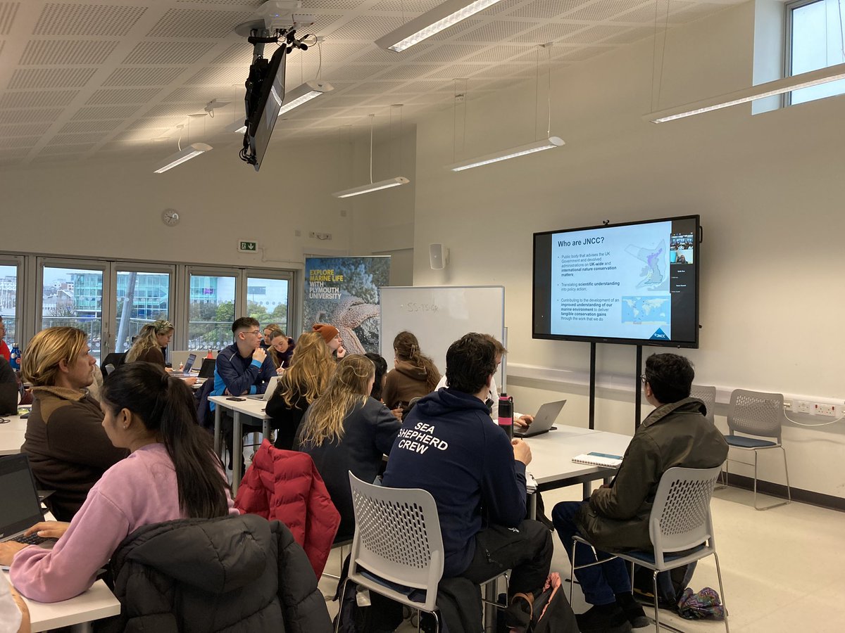 Great day running a workshop for <a href="/PlymUni/">University of Plymouth</a> MSc Marine Conservation students on <a href="/JNCC_UK/">JNCC</a>’s role in MPA management &amp; monitoring, with my colleague Fionnuala McBreen.