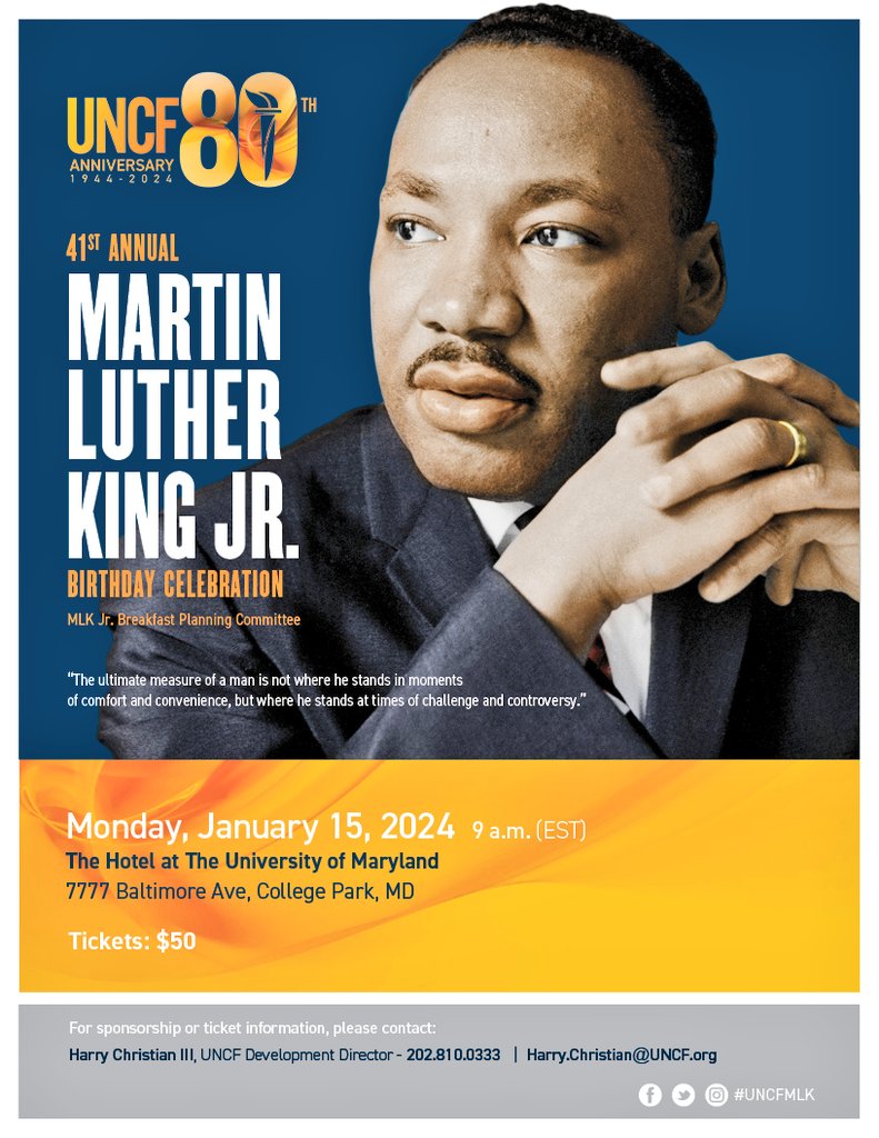 MorehouseDCalum's tweet image. Join @uncf #DCCHAPTER for the 41st #MLKJR Annual Breakfast at #TheHotel in @CollegePark_MD @apa1906NETwork @DCHBCU @100BMPGC @ChillWill_11 @Morehouse_NAA @MorehouseEast @bcscomm @curtiseveryday @RealMenTeach2 @wrightlaw1977 @BetterMEWE @DiversifyorDie @Morehouse @MorehousePrez