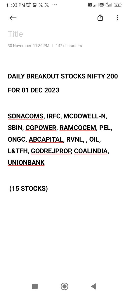 kkguptackt's tweet photo. DAILY BREAKOUT STOCKS
NIFTY 200
FOR 01 DEC 2023
#StockMarketindia  #trading #BreakoutStock #StocksInFocus #StockToWatch #BREAKOUTSTOCKS https://t.co/8M76RMBvRi