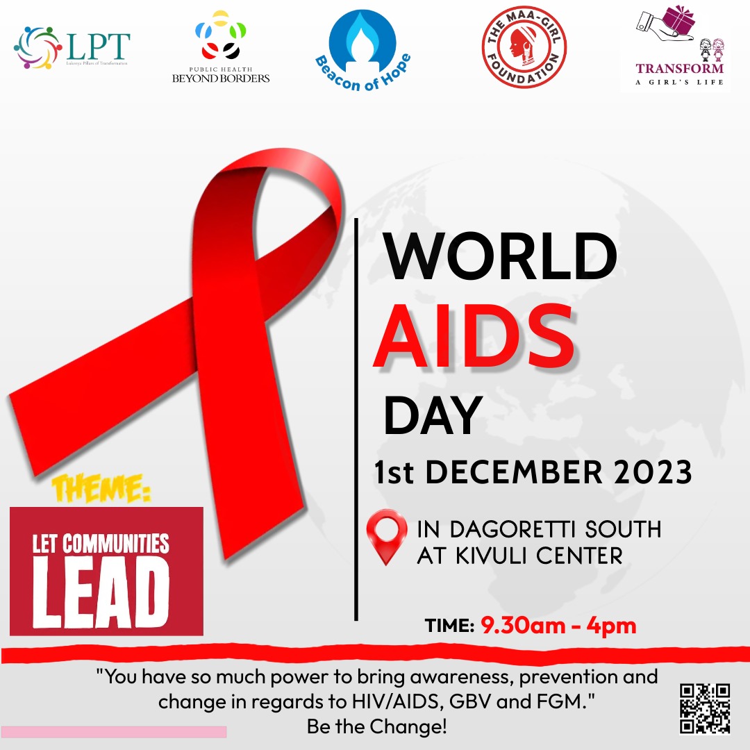 Join us tomorrow as we create awareness on prevention and change on HIV/AIDS, GBV and FGM.
#16daysofactivismagainstgenderbasedviolence #worldaidsday