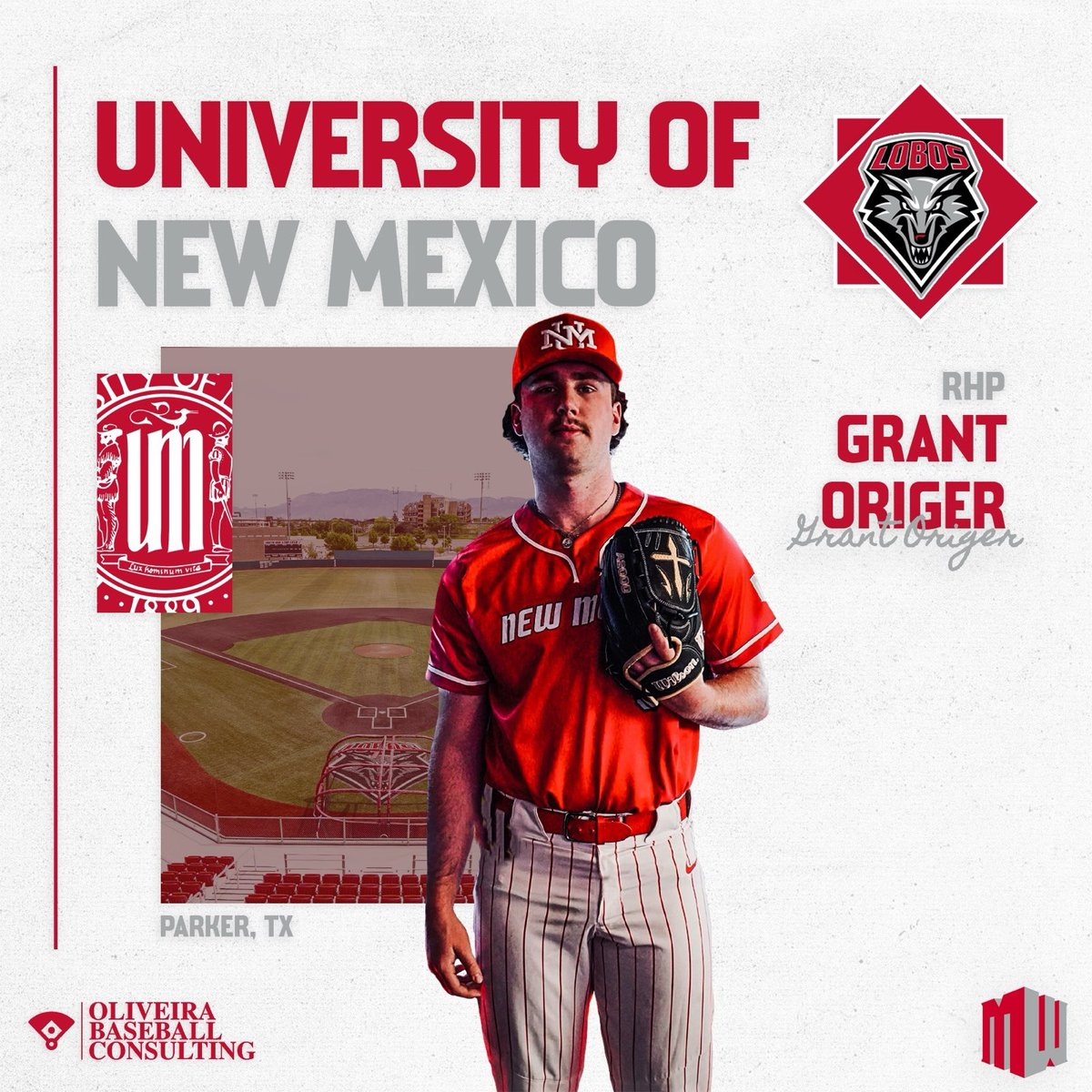Grant Origer (@grantoriger) on Twitter photo I will be continuing my academic and baseball career at the University of New Mexico. Thank you to my family, teammates, coaches, and future coaches.
<a href="/UNMLoboBaseball/">UNM Baseball</a> <a href="/LoboTB21/">Tod Brown</a> <a href="/FiveStarPB/">5 Star Performance</a>
<a href="/peshbaseball/">Plano East Baseball</a> <a href="/CenterfieldTX/">Centerfield Academy</a> @OBC_D1 I will be continuing my academic and baseball career at the University of New Mexico. Thank you to my family, teammates, coaches, and future coaches.
<a href="/UNMLoboBaseball/">UNM Baseball</a> <a href="/LoboTB21/">Tod Brown</a> <a href="/FiveStarPB/">5 Star Performance</a>
<a href="/peshbaseball/">Plano East Baseball</a> <a href="/CenterfieldTX/">Centerfield Academy</a> @OBC_D1
