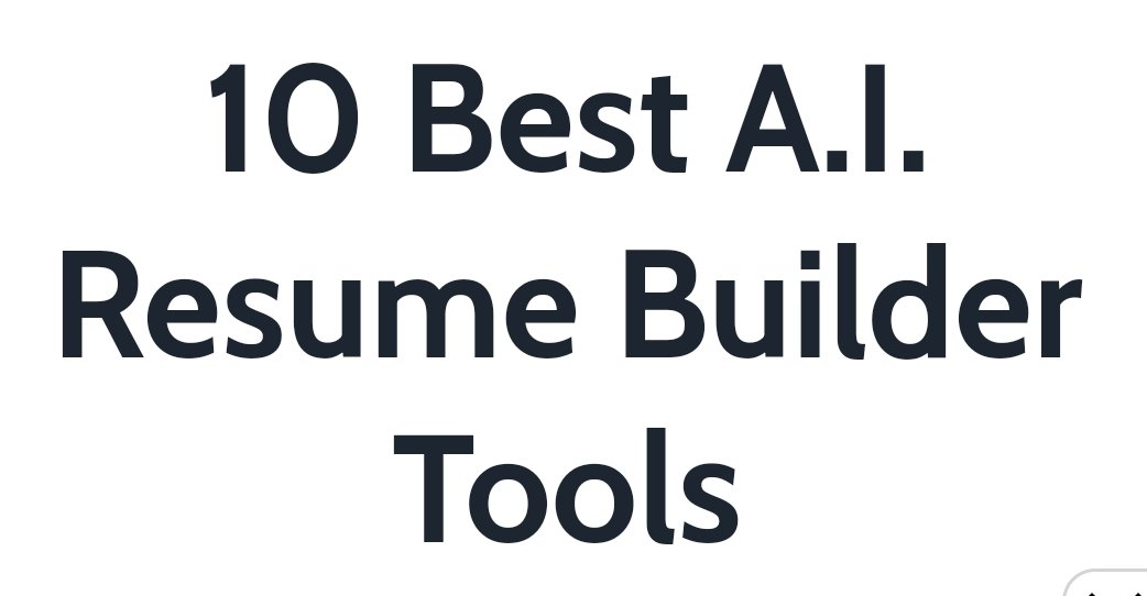 99% People Don't know this AI Resume Builder.

It Will Increase Your Chance To Be Selected.

Here's Top 10 AI Resume Builder.

-Teal
-Zety
-CVVIZ
-CVJury
-Hiration
-VisualCV
-SkillRoads
-Kickresume
-Mosiacagent
-ResumeGenius