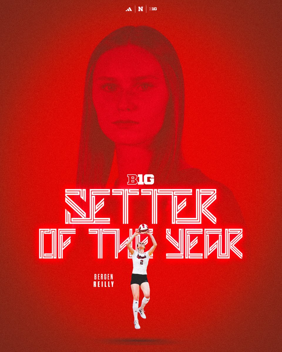 .@BergenReilly making history. ✍️ For the first time EVER, a freshman has earned @B1GVolleyball Setter of the Year honors! 🤩