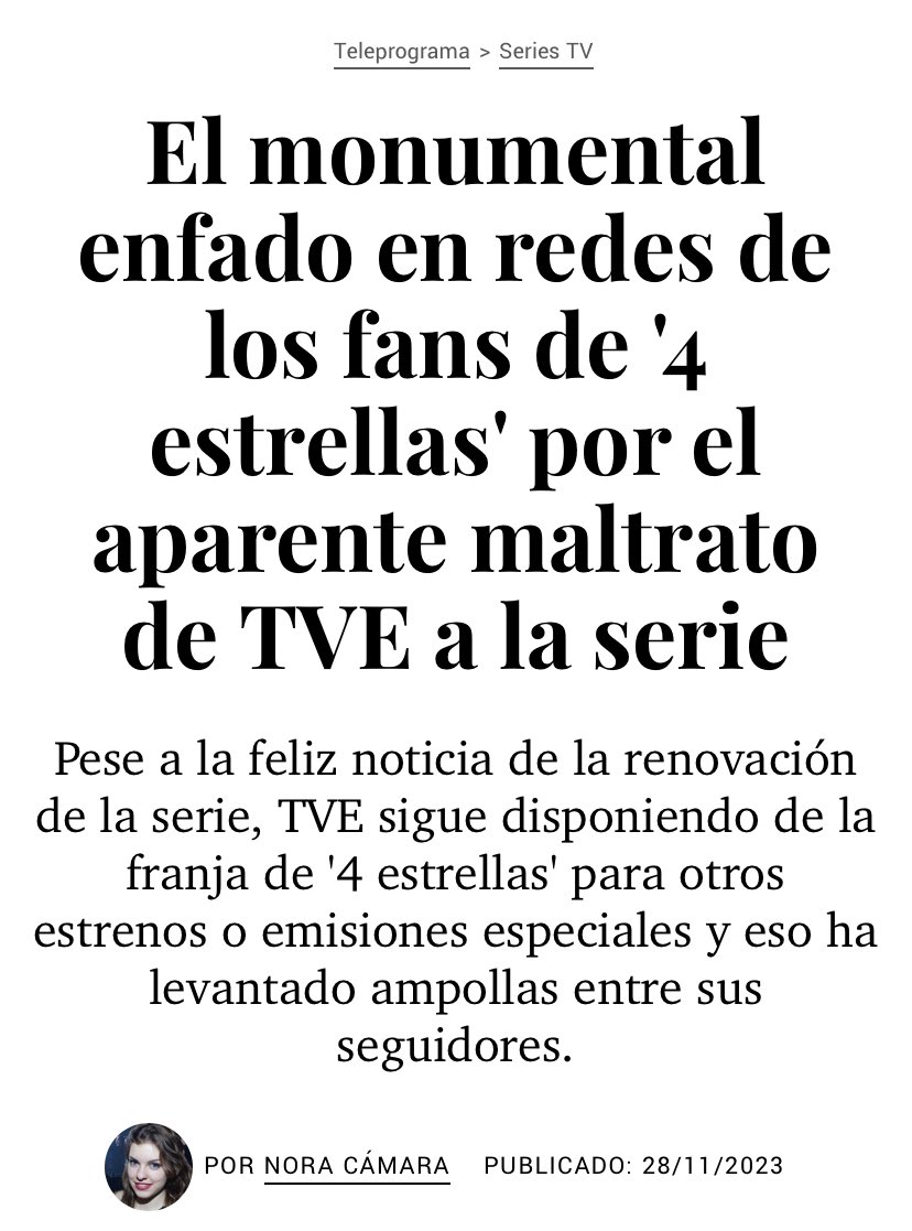 Saraa_00232's tweet photo. Ya lo ven absolutamente TODOS, medios y periodistas se hacen eco de lo mal que tratáis una serie que ven cada día más de 1M de personas y muchos días es la series con más espectadores de la cadena con NULA promoción

#Justicia4Estrellas @RTVE_Com @rtve @Josepablo_ls https://t.co/iFROAfFjQ7