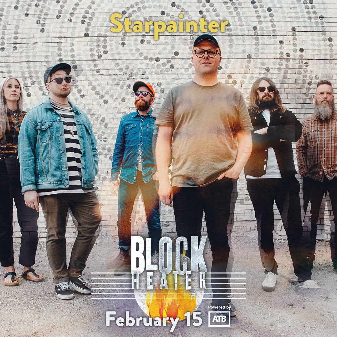 StarpainterBand's tweet photo. Big show announcement! We’re so excited to play Block Heater in Calgary this February. What a lineup: @TheDanielRomano, @YouSGirls, @Vieuxfarkatoure, and so many other outstanding artists. Thank you for having us along for this one @calgaryfolkfest! https://t.co/0NvXT1HGPu