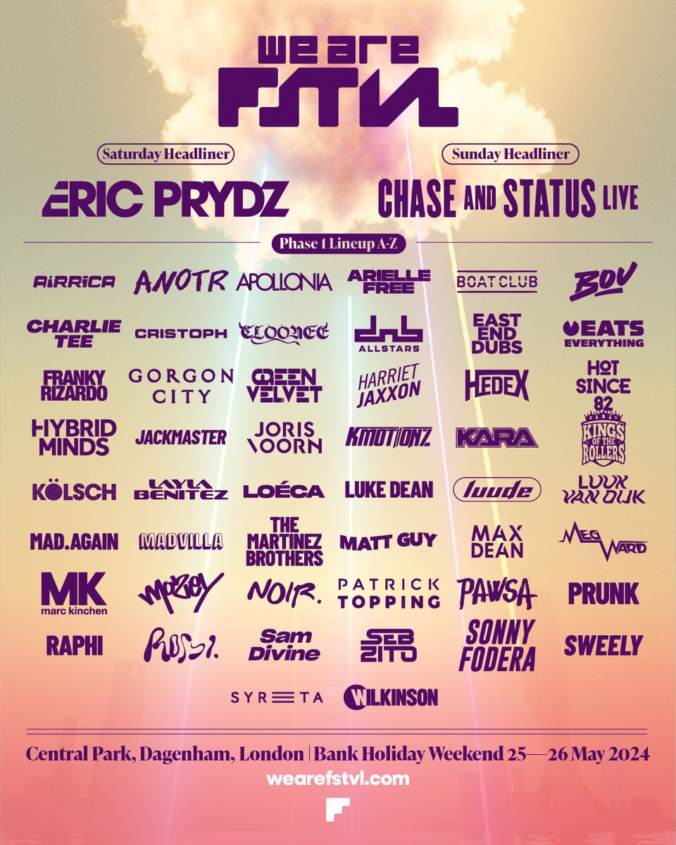 Capital Dance (@capitaldance) on Twitter photo WHAT A LINEUP 🤯📷 <a href="/wearefstvl/">wearefstvl</a> 2024 is going to be insane with <a href="/chaseandstatus/">Chase & Status</a>, <a href="/ericprydz/">Eric Prydz</a>, <a href="/MarcKinchen/">MK (Marc Kinchen)</a>, <a href="/Patrick_Topping/">Patrick Topping</a>, and many more confirmed!
Tap the link to find out how you can get tickets ⬇️
capitaldance.com/features/we-ar… WHAT A LINEUP 🤯📷 <a href="/wearefstvl/">wearefstvl</a> 2024 is going to be insane with <a href="/chaseandstatus/">Chase & Status</a>, <a href="/ericprydz/">Eric Prydz</a>, <a href="/MarcKinchen/">MK (Marc Kinchen)</a>, <a href="/Patrick_Topping/">Patrick Topping</a>, and many more confirmed!
Tap the link to find out how you can get tickets ⬇️
capitaldance.com/features/we-ar…