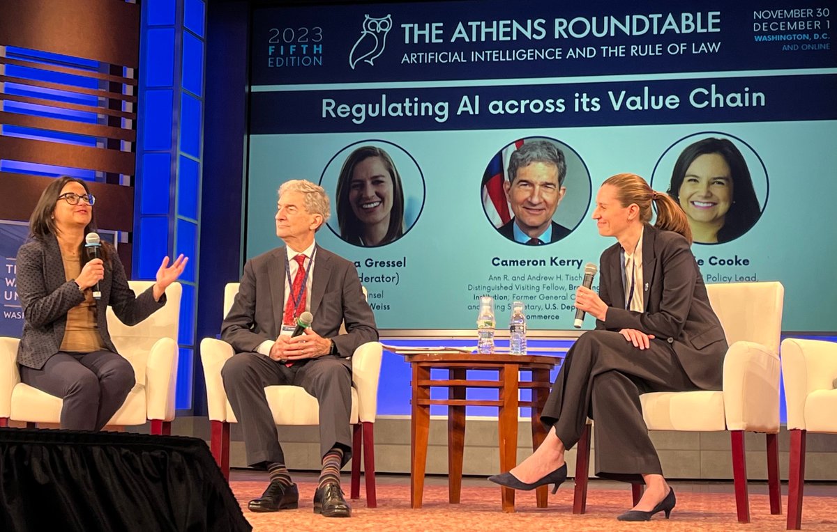 thefuturesoc's tweet photo. 🔥 Fireside Chat: @AddieBry,  @cam_kerry, and @argressel exploring the complex journey from design to deployment and the intricacies of accountability and liability.

#AIRegulation #AIValueChain #AIAthens2023

https://t.co/hSovVNGwaH https://t.co/0axqz1VaYH