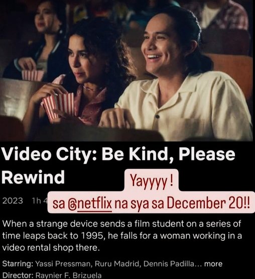 Rurunatics_8's tweet photo. #VideoCity : Be Kind Please Rewind is coming to @netflix this December 20. ❤️🔥
Congratulations Team Video City. 💙💛
Photo : @raynbrizuela
#RuruMadrid #YassiPressman #VideoCityMovie https://t.co/fQTFSuhMyX