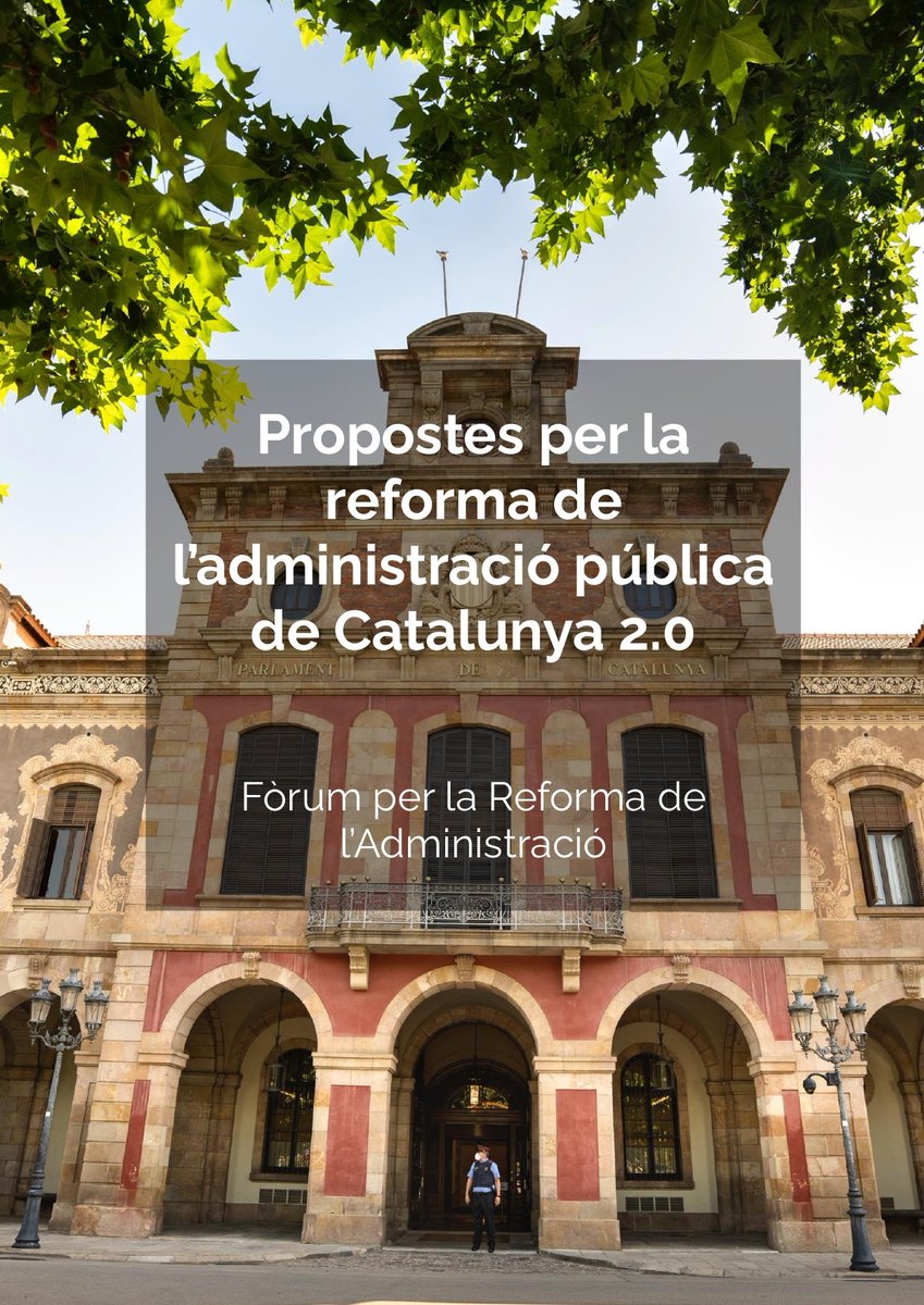 Aquí el document del Fòrum d'Entitats per la Reforma de l'Administració (#FERA) que es va presentar ahir al Parlament (PDF).

Diu "El panorama de conjunt, en definitiva, és preocupant". I així és.

🧵/1

fera.cat/wp-content/upl…