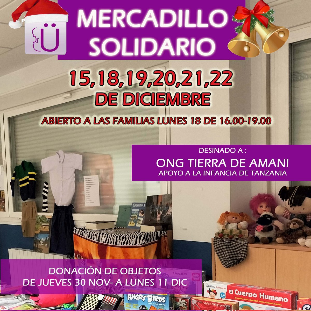 ¡Vuelve nuestro #MercadilloSolidario! Os invitamos a donar hasta el 11 de diciembre los objetos que se venderán a un precio simbólico los días antes de Navidad. Todo lo recaudado irá a la ONG "Tierra de Amani" 
irfb.es/2023/11/29/mer…
#FrühbeckSolidario #SomosElFrühbeck