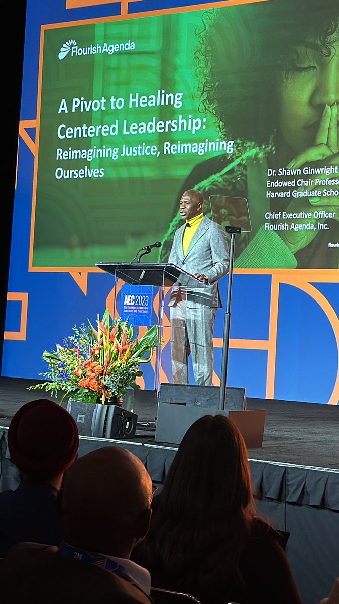 CSBA_Now's tweet photo. Dr. @shawnginwright, the Jerome T. Murphy Professor of Practice at Harvard Graduate School of Education, delivers the first keynote address at #aec2023. His groundbreaking work focuses on trauma, healing, &amp; empowerment of African American youth &amp; youth development. https://t.co/fGSeP7ewSp
