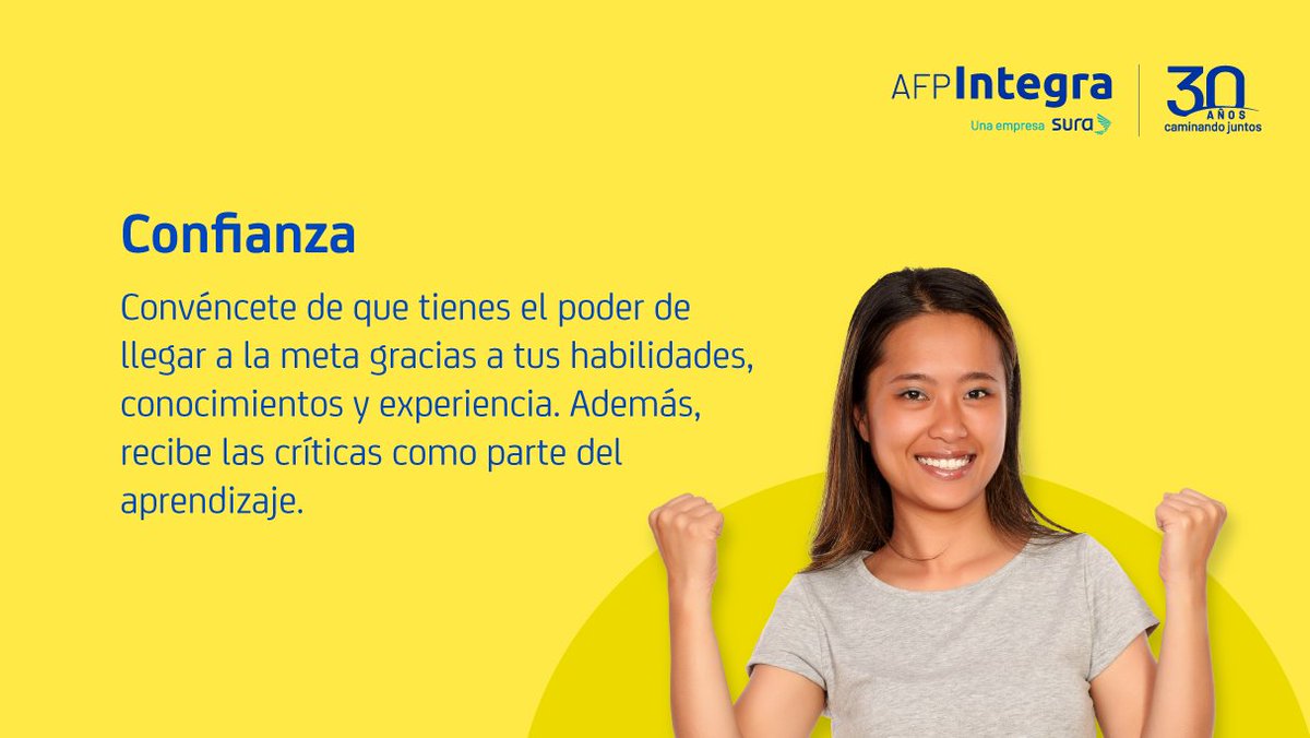 AFP_Integra's tweet photo. El liderazgo es la habilidad para tomar decisiones que impulsan tu crecimiento y te orienta hacia tus metas. Te invitamos a leer el blog “Liderazgo personal” de #TalentoImparable para que aprendas más tips de cómo potenciarlo. Ingresa a: https://t.co/PXhwcu016h https://t.co/V3IGYO2eLx