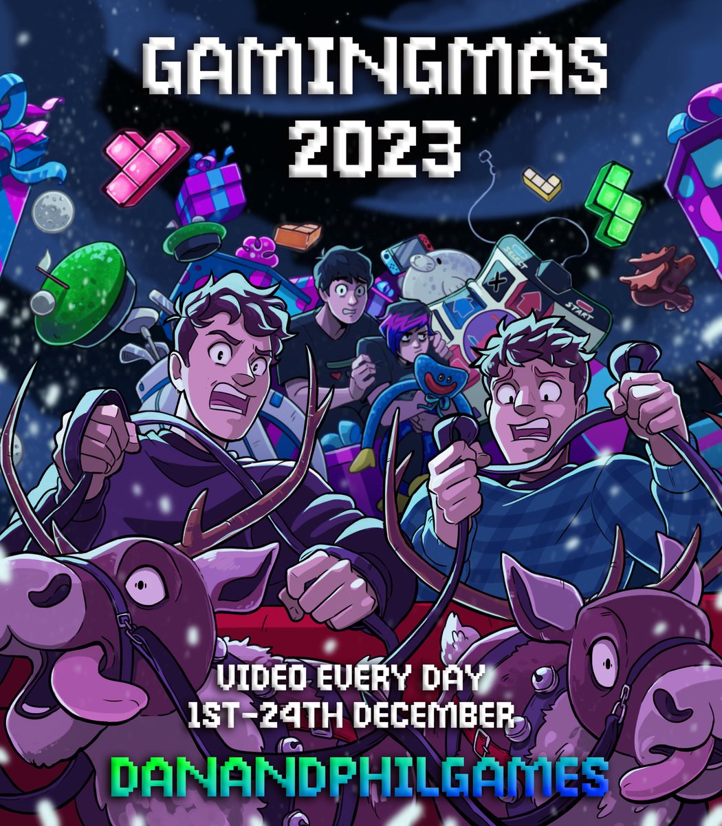 DAN AND PHIL ARE HERE TO GET YOU THROUGH DECEMBER youtube.com/danandphilgames art by @incaseyouart