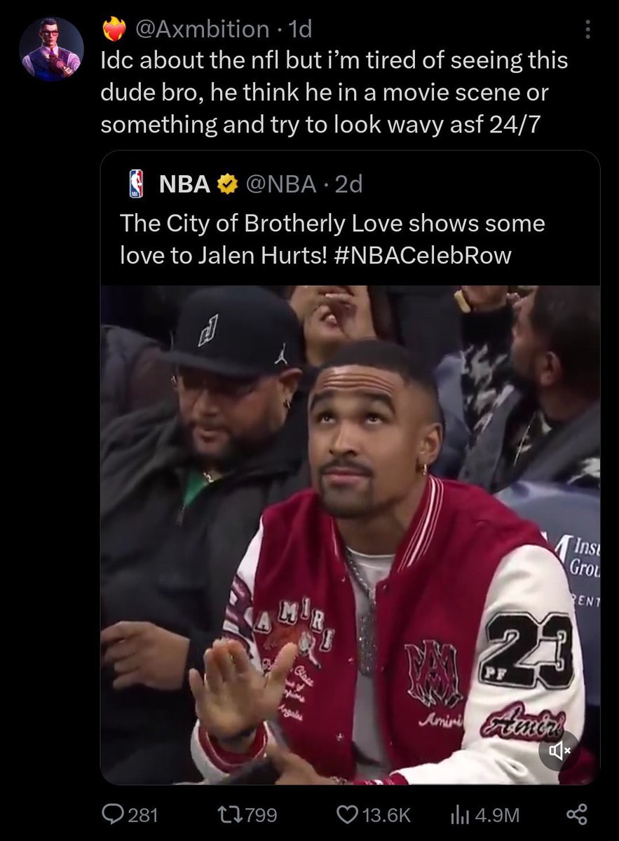 PHLEaglesNation's tweet photo. The hate this man gets just for existing is crazy 😭 

4 viral hate tweets in a 2 day span. https://t.co/ZMGLGHneqG