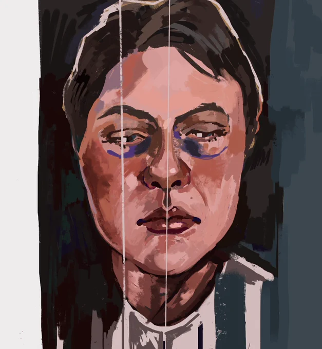 Post stroke self portrait I'm struggling to get my groove back artwise, my new visual impairment is taking some getting used too and I'm tired ALL the time... Recovery is steady but fucking exhausting
