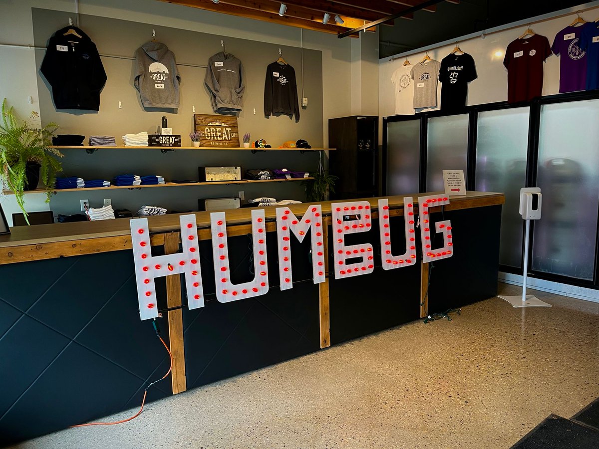 HUMBUG UPDATE . The substitute humbug sign has been moved inside OGC. We’ve been contacted by a helpful neighbour who has offered to relocate the sign to their building. While we organize moving the sign to its new home, the sign will be at OGC for the next day or two.