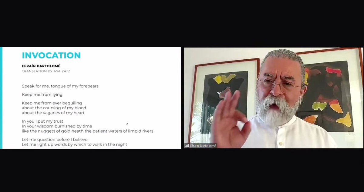Our planetary flourishing session opens with a powerful poetry reading by Efraín Bartolomé.

Thank you for sharing your words with us 🙏 #FlourishingConf