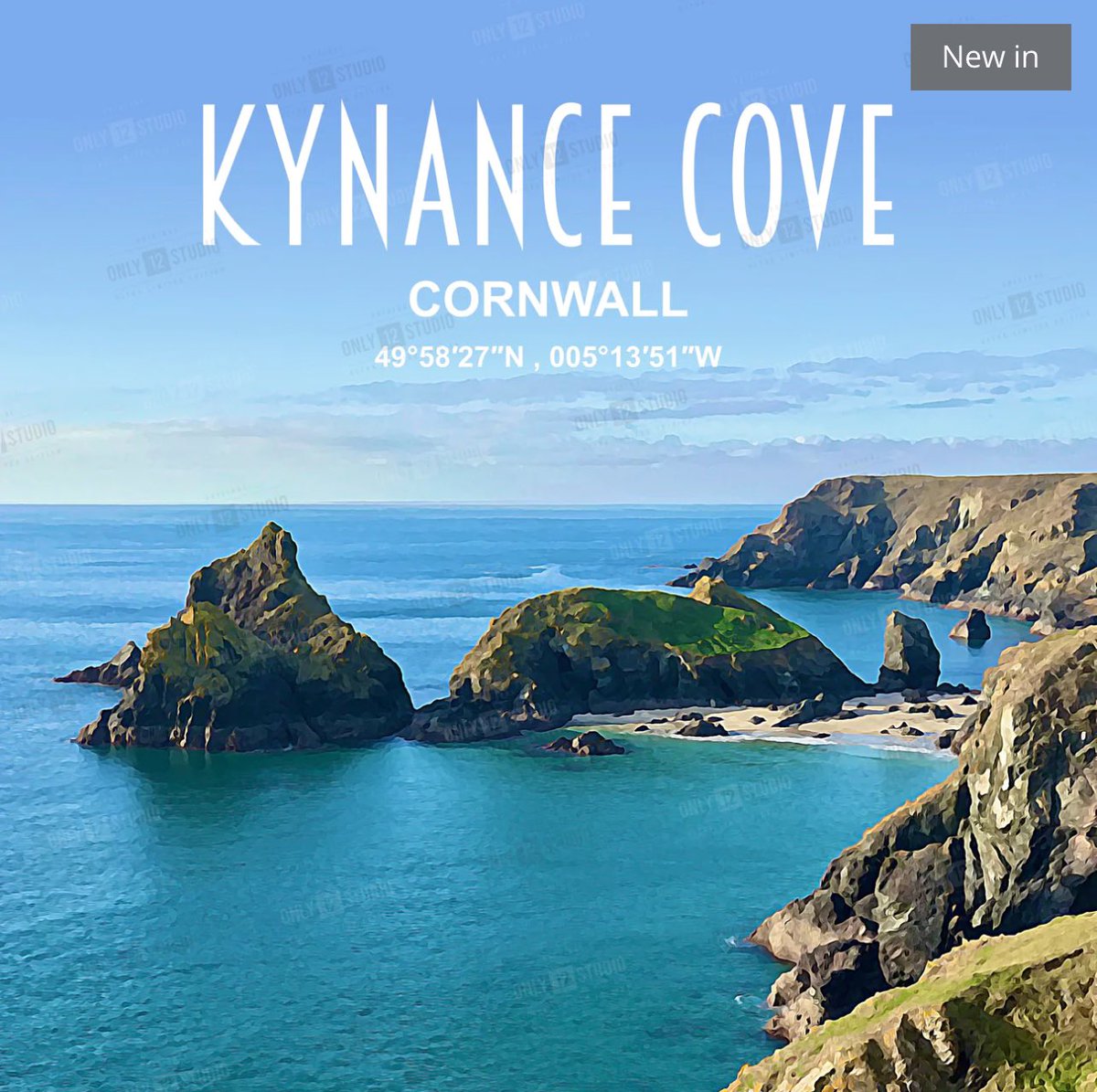 We love this print of #Kynance Cove in #Cornwall which was used as a #Poldark film location for the scene where Ross saves Demelza from the fishing boat.

This is a limited edition print, with only 12 available worldwide. It can only be purchased at… 
only12studio.com/collections/ne…