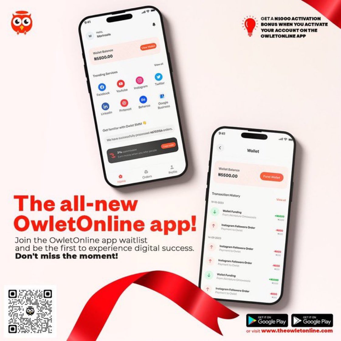 Unlock a whole new world of benefits when you elevate your social media game and boost your online presence with theowletonline.com

Secure your spot on the waitlist and be among the first to experience the new app and get a 1,000 welcome bonus.  #MakeMoneyWithOwlet