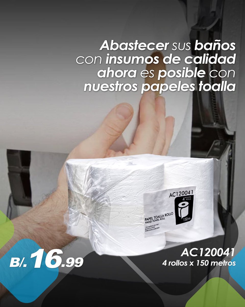 TotalCleanPTY's tweet image. Papel toalla rollo de excelente calidad, es uno de los productos más vendidos. Ideal para empresas, oficinas, restaurantes, colegios, hospitales, entre otros.