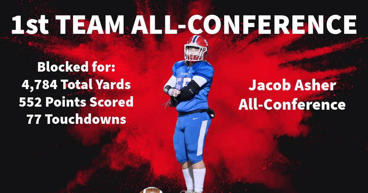 Jacob Asher (<a href="/jacob55fb/">jacob asher</a>) was selected to be a 1st team All-Conference Player based on his play as a Center on our offensive line!