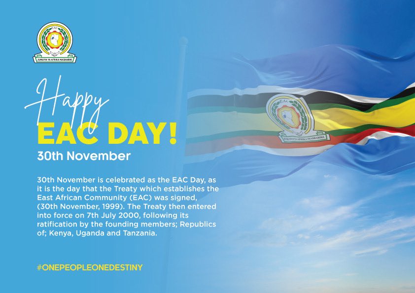 MagazineJimbere's tweet photo. 🎂 #Abatwip, happy #EACDay

📆 Le 30 novembre de chaque année, la @jumuiya célèbre son anniversaire depuis 1999

🇧🇮 Rappelons que le #Burundi a rejoint cette communauté en 2007 et a assuré sa présidence tournante pour la première fois en 2011

📜 Actuellement dirigé par le #SouthSudan, l'#EAC compte 8 pays membres, dont la #Somalia qui l'a intégré en ce mois de novembre 2023

#OnePeopleOneDestiny