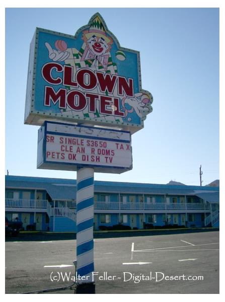 The Clown Motel in Tonopah, Nevada, gained attention for its unique and somewhat eerie theme. It's located at 521 North Main Street in Tonopah and is known for its clown-themed decor, including numerous clown figurines, paintings, and other decorations.