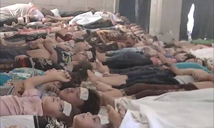 بشار الأسد القاتل المجرم الخائن المتاجر بالشعب السوري 
مجزرة الكيماوي