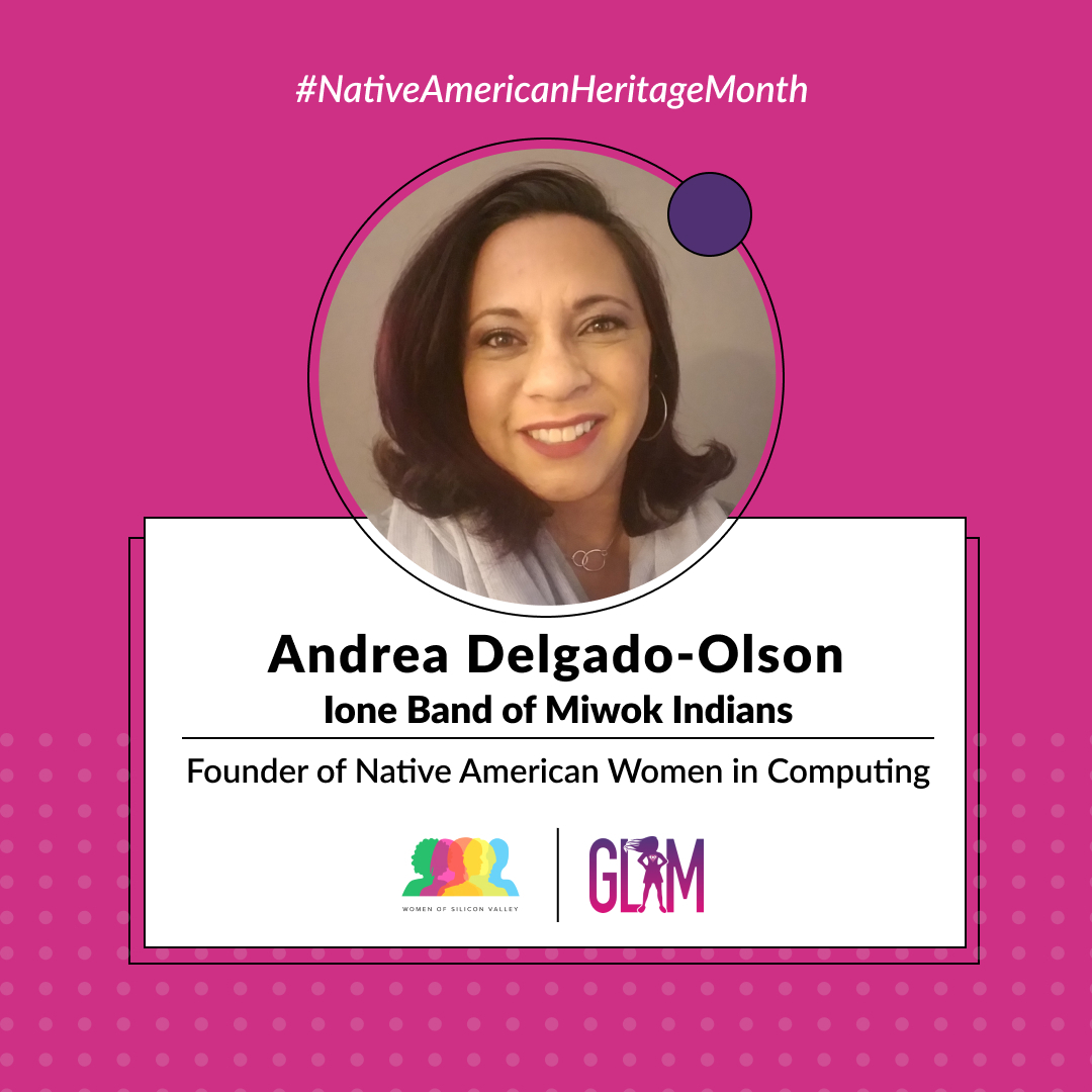 Meet Andrea Delgado-Olson (<a href="/316chic/">Andrea Delgado-Olson</a>), Ione Band of Miwok Indians member! 🌟 Recognized as a ‘change maker’; Andrea empowers Native women in computing with @nativeamerwic 

Read more: loom.ly/JVPGI8s

@womenofsv | @glamreadytolead