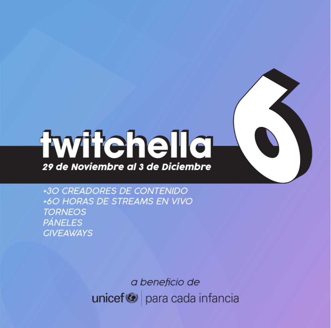 Today is day 2 of our fundraising event <a href="/TwitchellaPA/">Twitchella Stream Fest Panama</a>!

36 creators raiding each over 5 days to raise donations for <a href="/UNICEFPanama/">UNICEF Panamá</a> 💙

If you can’t join us but wish to support our efforts you can do so through paypal: streamelements.com/twitchellapa/t…