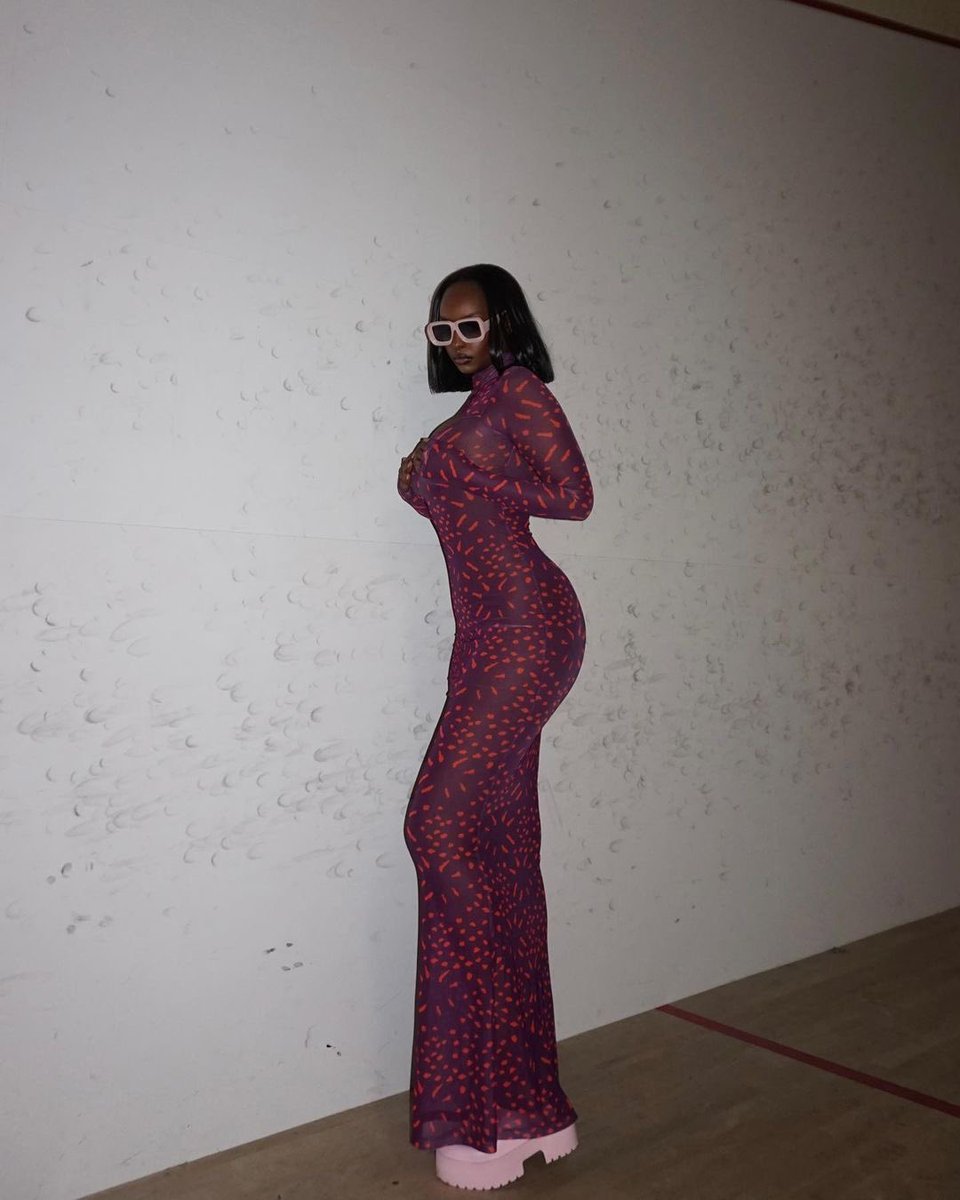 shopofuure's tweet photo. It’s @peacehaje’s world and we all just live in it.🩷 

We are obsessed with our AMINAH Mesh Maxi Dress. Shop now at https://t.co/50HN3iQCxS.✨ https://t.co/fnBm7vKTfv