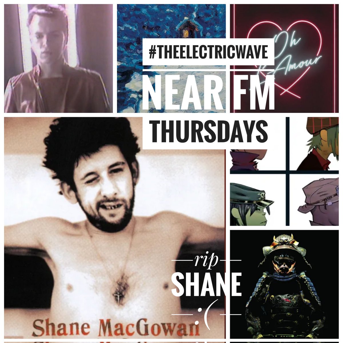 I had planned on this wk's #theelectricwave being an adverts special (with Erasure's #OhLamour back in the charts cause of a Car advert) but.... we'll now also pay our own little tribute to the uniqueness of #ShaneMacGowan too. #Rip :( @nearfm Thursdays 7pm #liveradio
