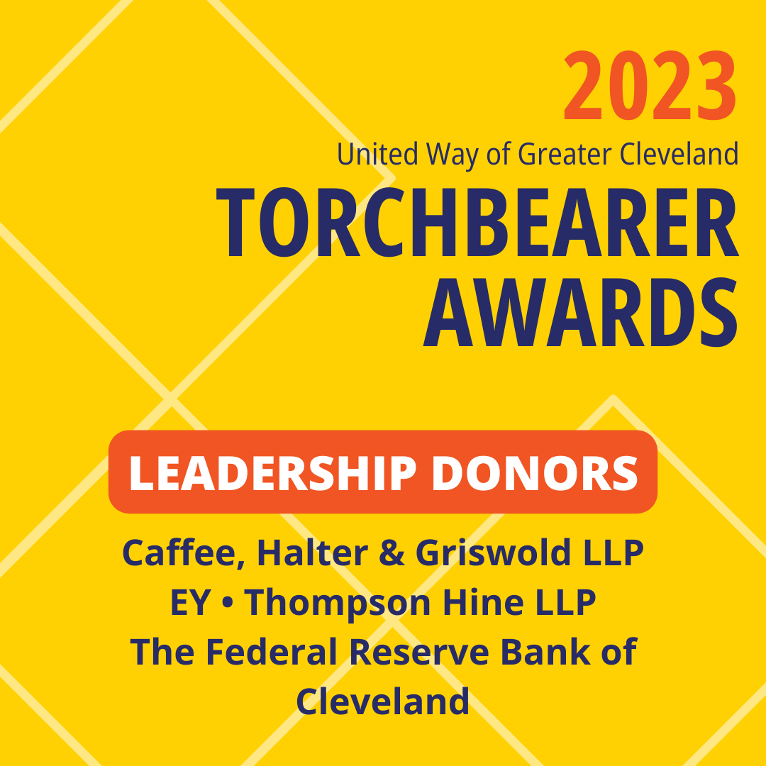Congratulations to our “Leadership Donors” Torchbearer Award winners! The campaigns with the highest percentage of leadership gifts are: @Calfee_Law, @ThompsonHine, @ClevelandFed, and @EYnews. Thank you for your dedication to United Way and our community!