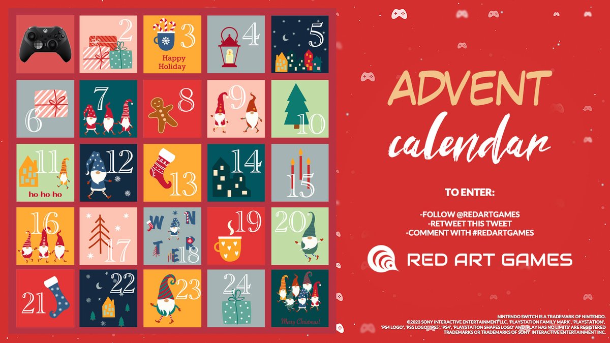 ADVENT CALENDAR 1 🎁 | The prize of today is an Xbox Elite Series 2 controller 🎮😍
➡ To participate: RT this tweet+follow @redartgames 
&amp; reply with #RedArtGames
Winner to be announced on January 3, 2024.