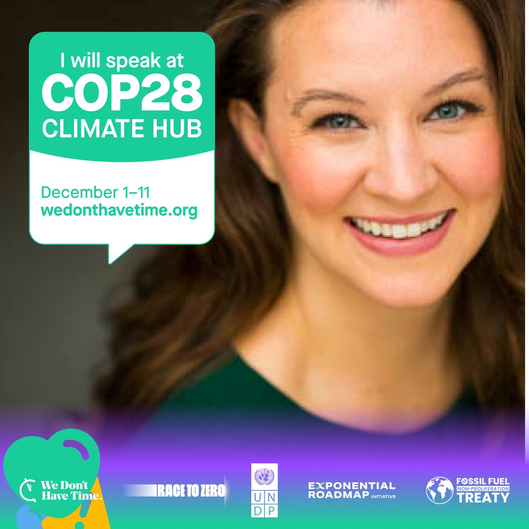 UN Development (@undp) on Twitter photo As #COP28 comes to close this week, join <a href="/UNDPClimate/">UNDP Climate</a>'s <a href="/cassie_flynn/">Cassie Flynn</a> at <a href="/WeDontHaveTime/">We Don't Have Time</a>'s Climate Hub for a wrap-up conversation and look at the road ahead.
📅 11 December
🕔 4:30pm GST
📍 bit.ly/3RyYTIJ As #COP28 comes to close this week, join <a href="/UNDPClimate/">UNDP Climate</a>'s <a href="/cassie_flynn/">Cassie Flynn</a> at <a href="/WeDontHaveTime/">We Don't Have Time</a>'s Climate Hub for a wrap-up conversation and look at the road ahead.
📅 11 December
🕔 4:30pm GST
📍 bit.ly/3RyYTIJ