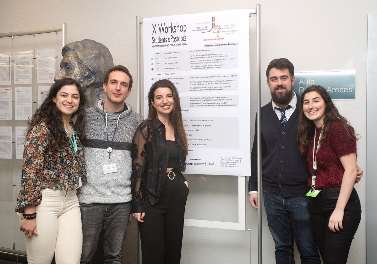 CBM_CSIC_UAM's tweet photo. What a fantastic success! Congratulations to the organising committee of the X Workshop of Students and Postdocs at the 🧬CBM, the speakers, and the winners of the awards for Best Talk &amp; Best Poster 🏆  Thank you to all the attendees for coming, and here's to many more like this! https://t.co/85QGNHLvK2