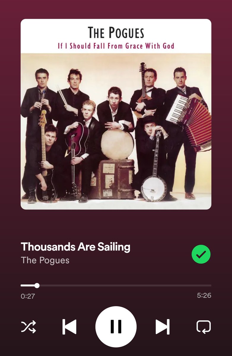 Thousands Are Sailing is one of my fav songs of all time. The first time I heard it play was when I moved to Brussels in 2011. I cried. A story of Irish emigration - the highs, lows &amp; contradictions. "Wherever we go we celebrate the land that makes us refugees". Shane was a poet.