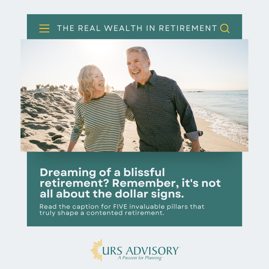 Retirement isn't just about finances. 🌟 Consider:
Health: Your golden asset
Relationships: Life's anchors
Purpose: Activities that enrich
Mental Agility: Keep growing
Positivity: Cherish each moment
Envision a holistic well-being for golden years. 
#TrueWealth #RetirementBliss
