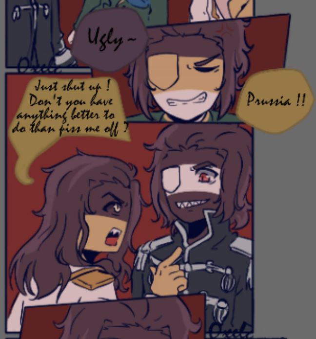 AnomalyX5's tweet photo. #CountryHumans #countryhumansart #countryhumansempire #countryhumansprussia #countryhumanaustriaempire #countryhumansempirerussian

---

Prussia : Ugly ~
Empire Austria : Prussia ?! Just shut up ! Don't you have anything better to do than piss me off ?
Empire Russian :  Shut up ! https://t.co/UQ4zAiyyiW