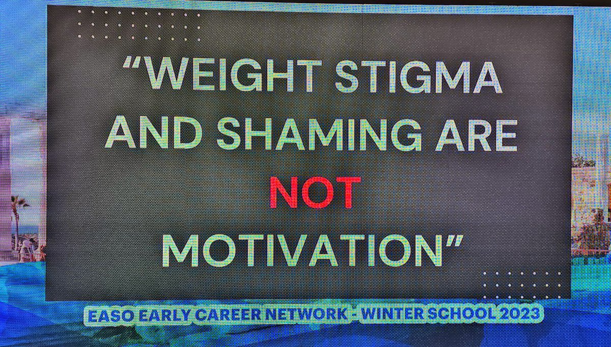 BFulyaCalikoglu's tweet photo. Weight stigma and shaming are NOT motivation!
#EASOed
#EASOobesityECN https://t.co/miM5FMKHVd