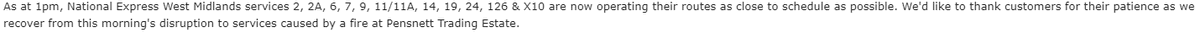 TransportForWM's tweet image. ✅ #ClearedWM

🚎  @nxwestmidlands  services 2, 2A, 6, 7, 9, 11/11A, 14, 19, 24, 126 &amp;amp; X10 are now operating their routes as close to schedule as possible. 

📝 Plan your journey : orlo.uk/j48Nj

ℹ️ More info on NXWM services, visit  orlo.uk/FW6eZ