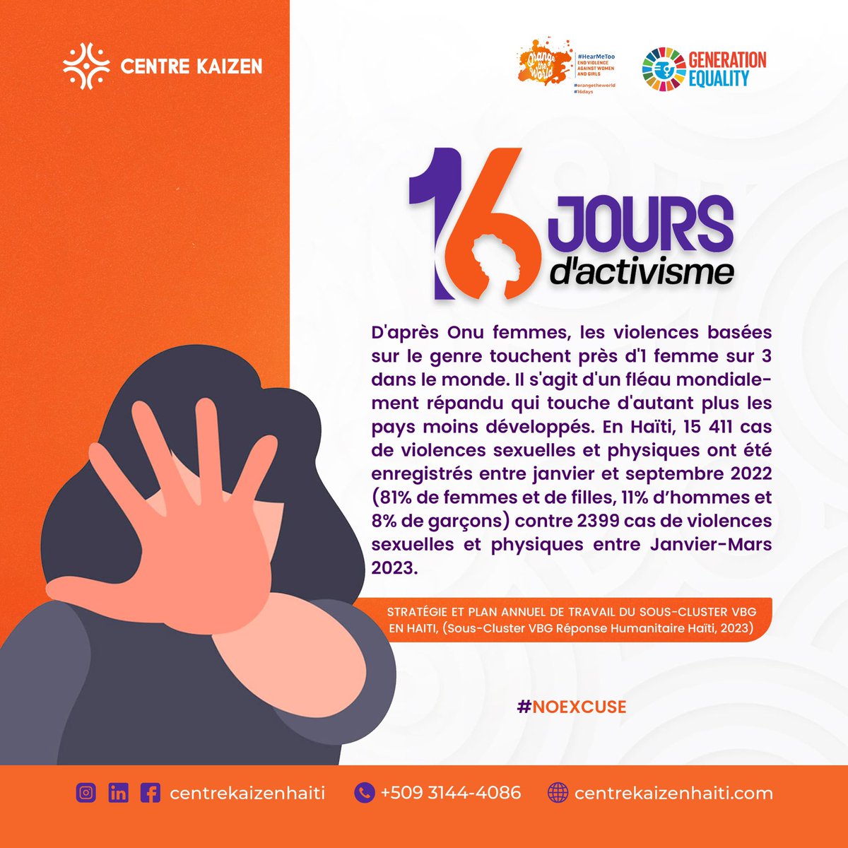 centrekaizenht's tweet photo. Centre Kaizen lance sa campagne des 16 jours d'activisme autour du thème global : «TOUS UNIS! Investir pour prévenir la violence à l’égard des femmes et des filles». Afin d'encourager l’implication des acteurs publics et privés à s'engager pour faire face aux VBG. https://t.co/oAeNOBVN4v