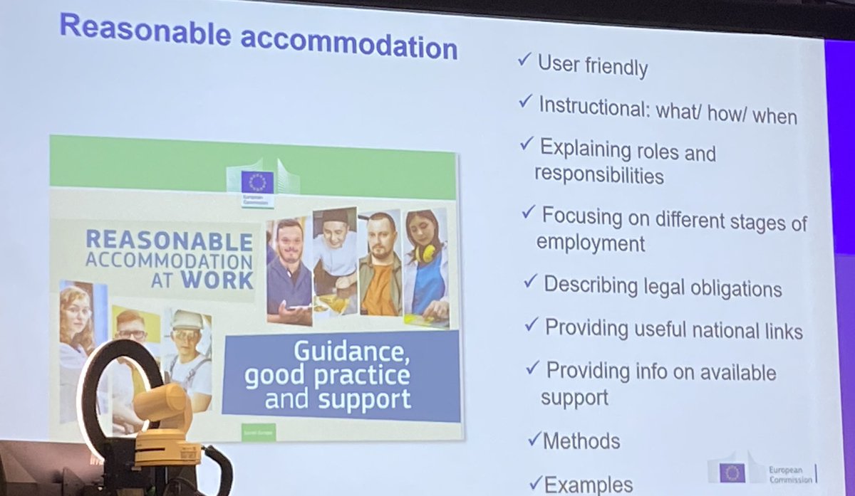Monika Chaba from DG #EMPL annonced at the #EDPD2023 that a practical guide on reasonable accommodation for employers will be published in 2024 to foster the inclusion of people with disabilities in the EU labour market. #EUDisabilityRights