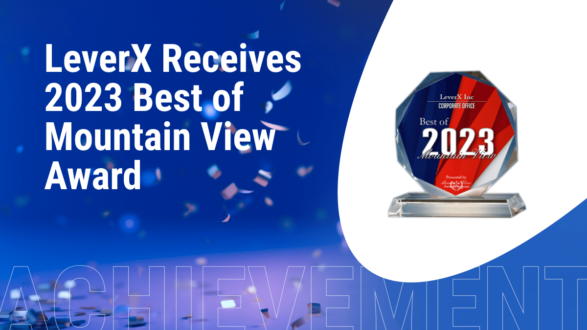 🏆 #LeverX has been honored with the 2023 Best of Mountain View Award. The Mountain View Award Program recognizes local businesses that excel in growth and community impact. This achievement reflects our team's dedication and commitment. Thanks to our incredible team and valued