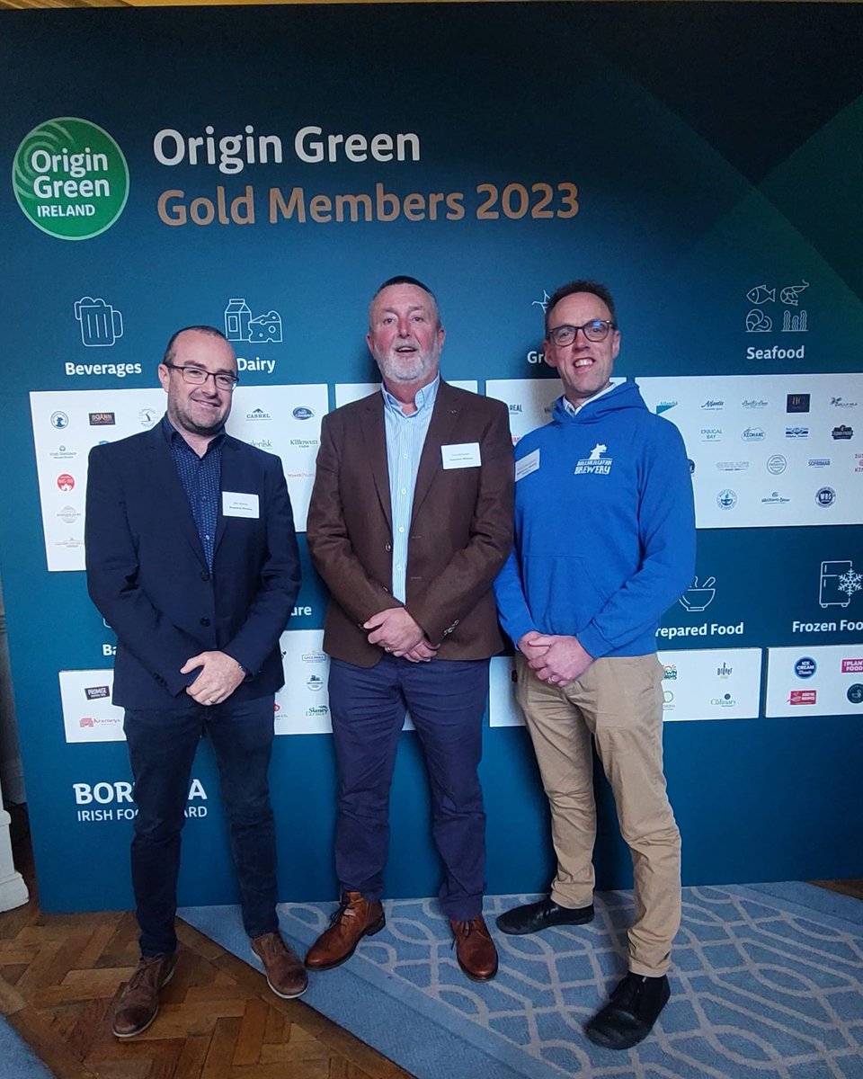 A ‘fancy seeing you here’ moment bumping into David of <a href="/Ballykilcavan/">Ballykilcavan</a> as both our distillery and David’s brewery received Origin Green Gold Member status at <a href="/Bordbia/">Bord Bia - The Irish Food Board</a>, two of only 97 companies in Ireland to have earned it.