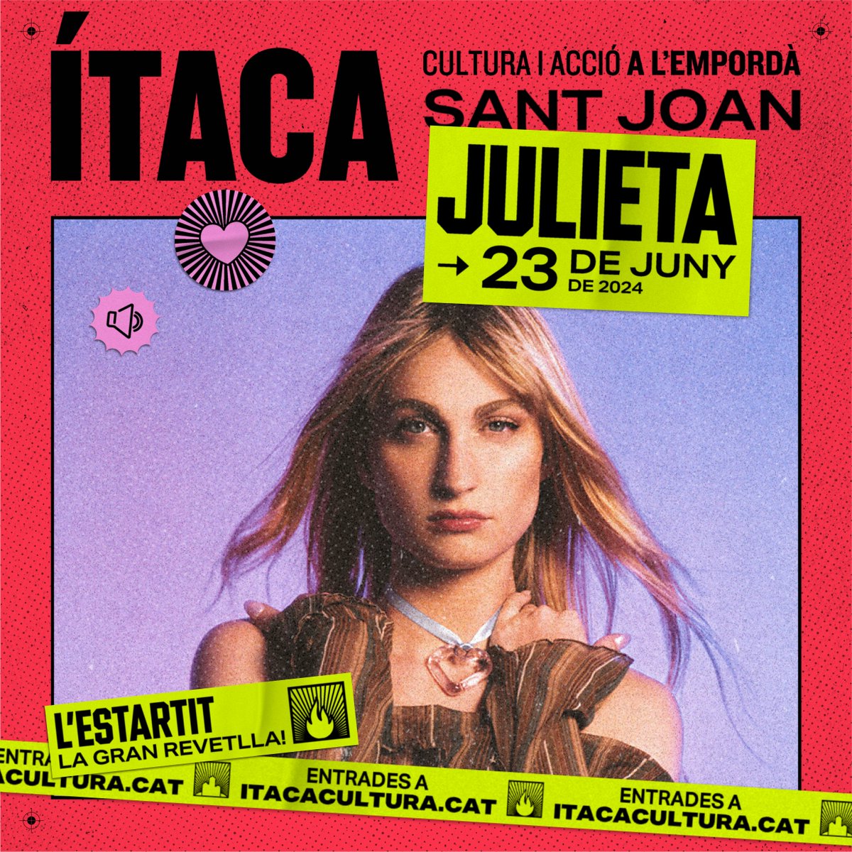 itacacultura's tweet photo. Tu juru, ju! @akajuuuu formarà part del cartell de l'#itaca2024! 🔥 L'Estartit està preparat per cremar. Ho estàs tu?
🎫Entrades a https://t.co/fNtRjzNoaY https://t.co/MYo0KOIodh