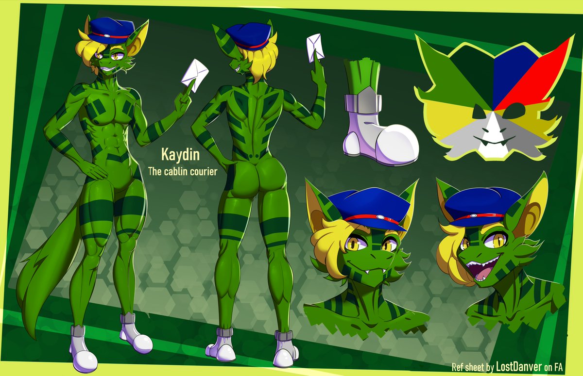 LostDanver's tweet photo. Reference sheet for Kaydin ^з^

#furry #furryart #referencesheet #cablin #Goblin https://t.co/2jDCJOS6O9