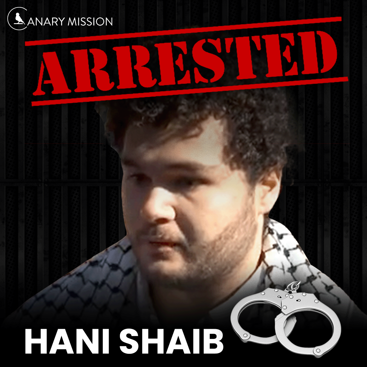 canarymission's tweet photo. 🔴 Hani Shaib, a student @UMassAmherst, accused Israel of “genocide and ethnic cleansing” following his arrest at a campus pro-Hamas protest on campus demanding that the university divest from Israel. https://t.co/rELUff63Yr https://t.co/nNLdBK0SYc