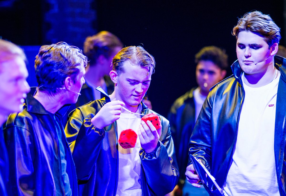 The Burger Palace Boys are all about the cars, the chicks, and the fluffy dice. 
Phoenix, Jamie, Harry, Otto, and Fergus are fantastic as Danny, Kenickie, Doody, Roger, and Sonny!